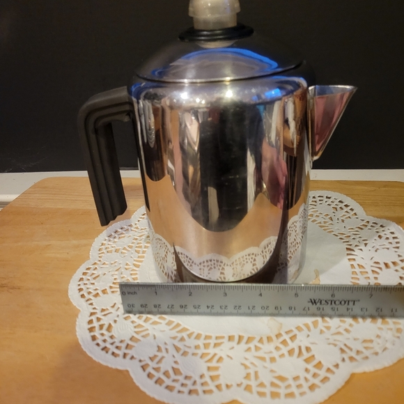 Farberware Stainless Stove Top Coffee Pot L7680 Percolator Coffee Maker 4-8 Cup - Picture 4 of 9